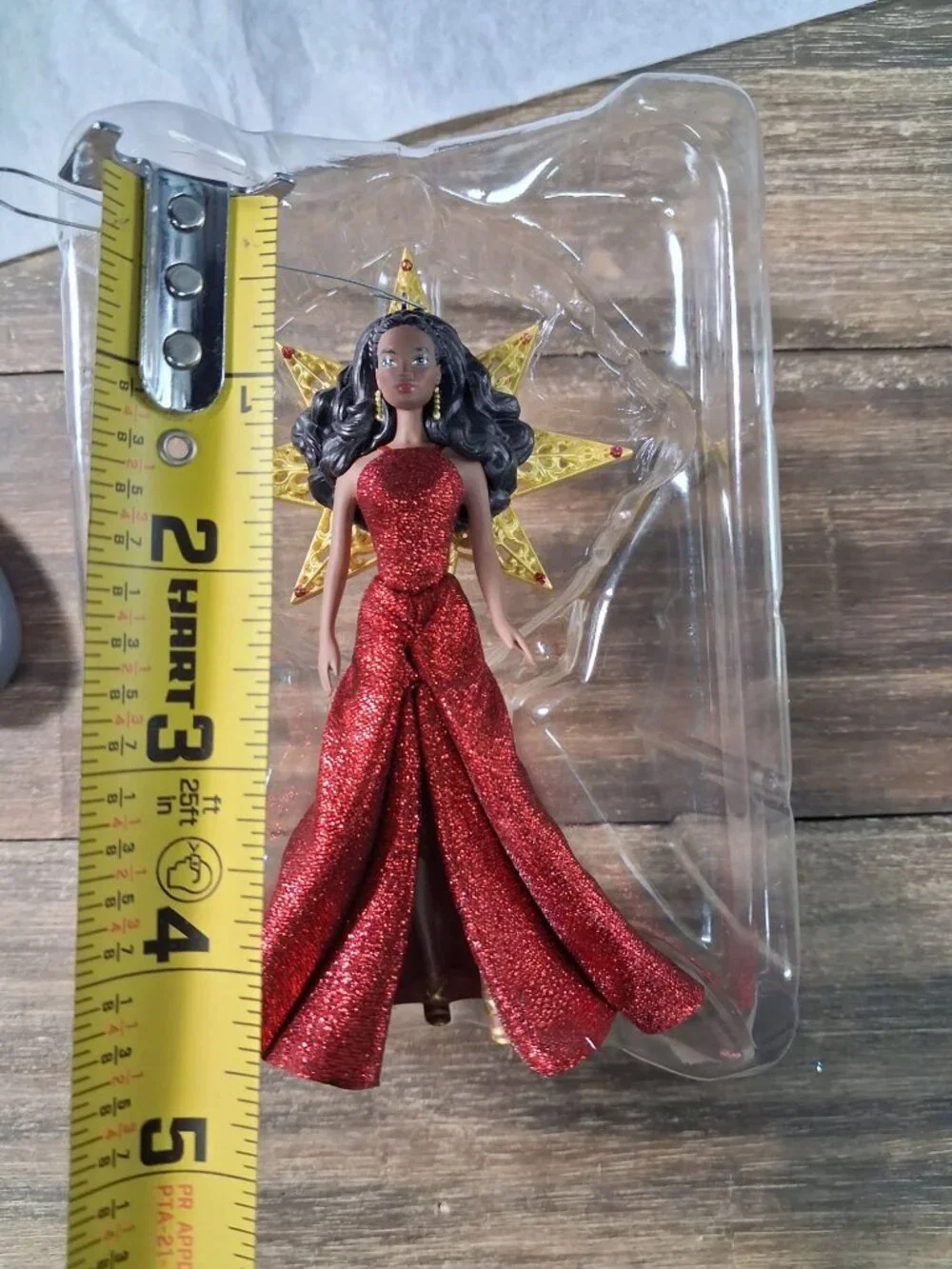 Holiday Barbie Ornament Hallmark Christmas 3rd Series Red Gown Dark Tone 2017